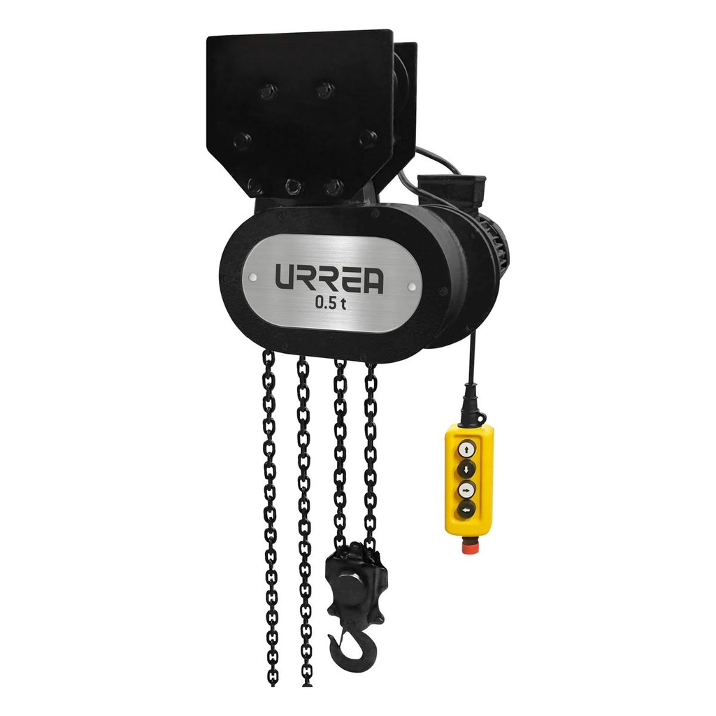 Polipasto eléctrico con sistema de doble freno cadena 7 m , 2 ramales , 1 ton Urrea