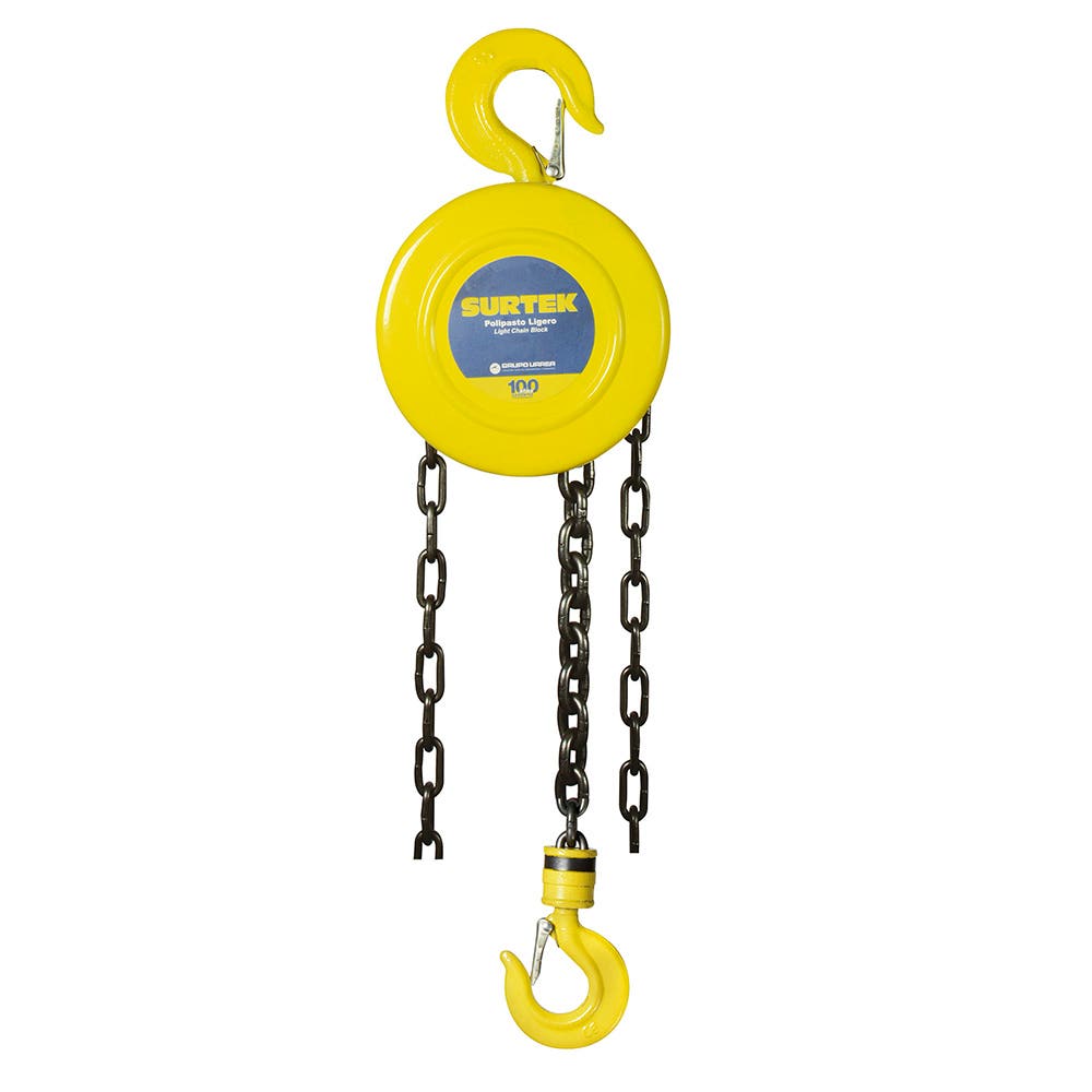 Polipasto manual de cadena 2.5 m, 2 ramales, 2 ton Surtek