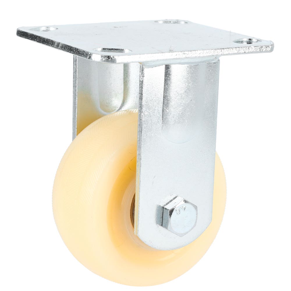 Rodaja de polipropileno blanca fija 4" Surtek