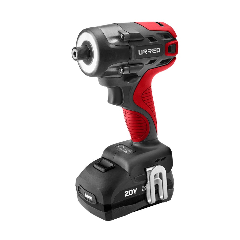 Atornillador de impacto 1/4" a batería Litio-ion 20 V, 160 Nm Urrea