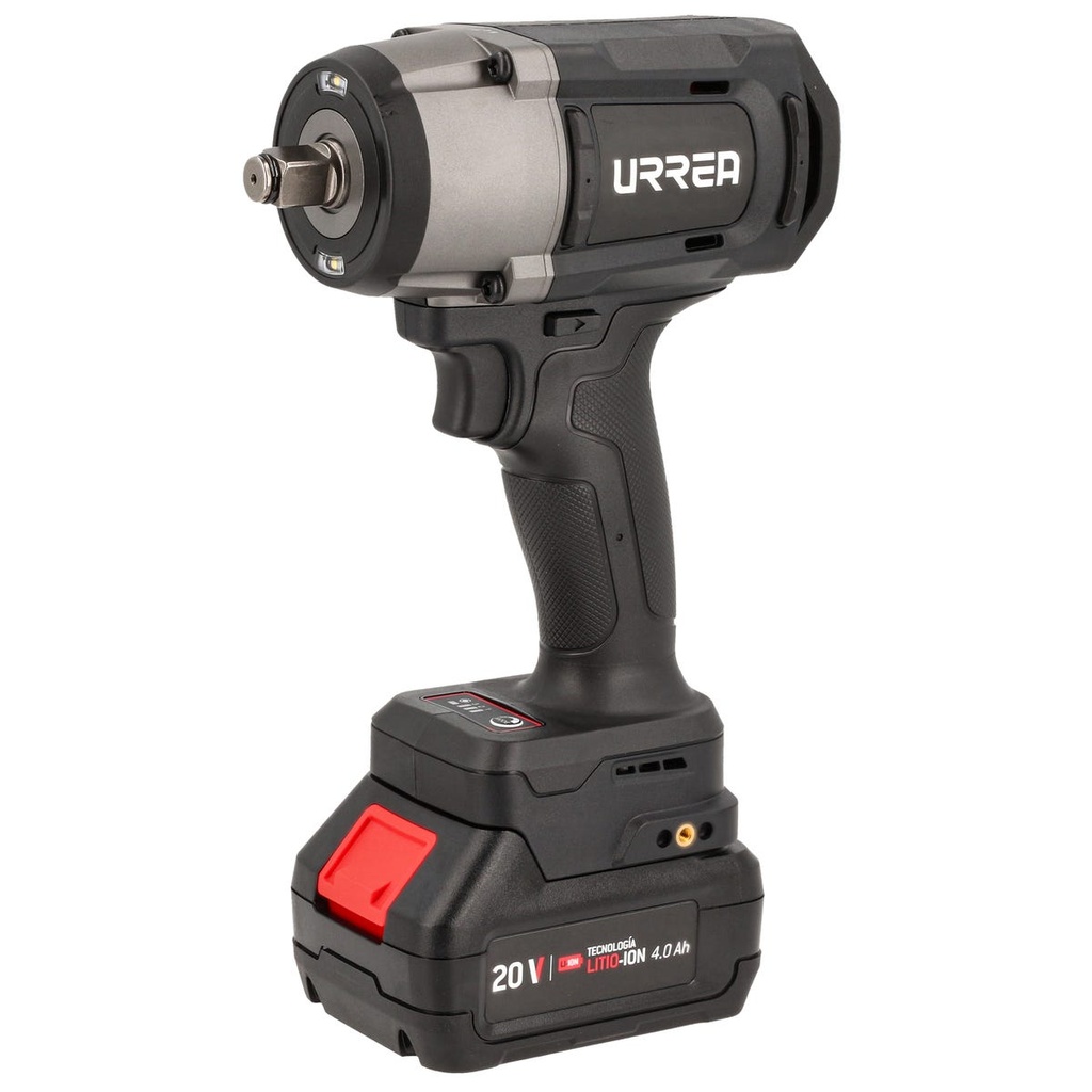 Pistola de impacto 1/2" a batería Litio-ion 20 V, 900 Nm Urrea
