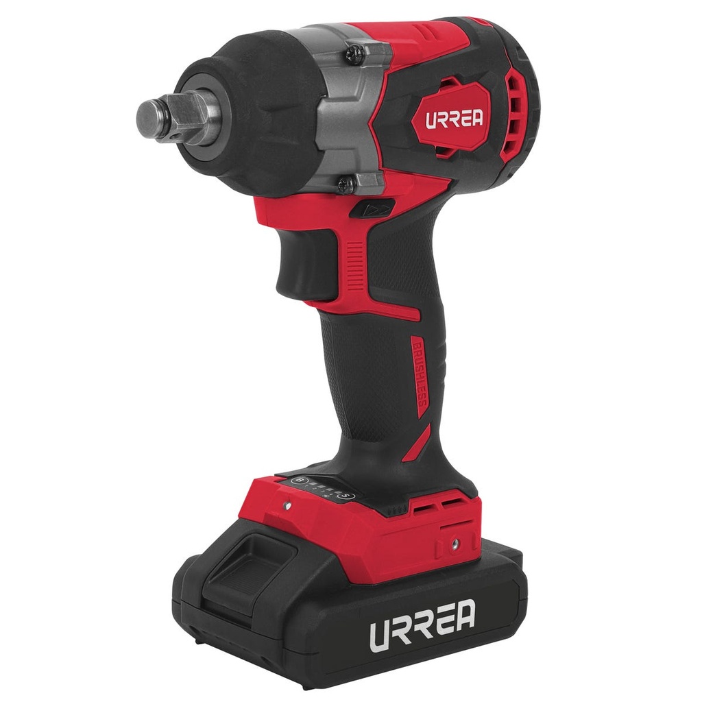 Pistola de impacto 1/2" a batería Litio-ion 20 V, 400 Nm Urrea