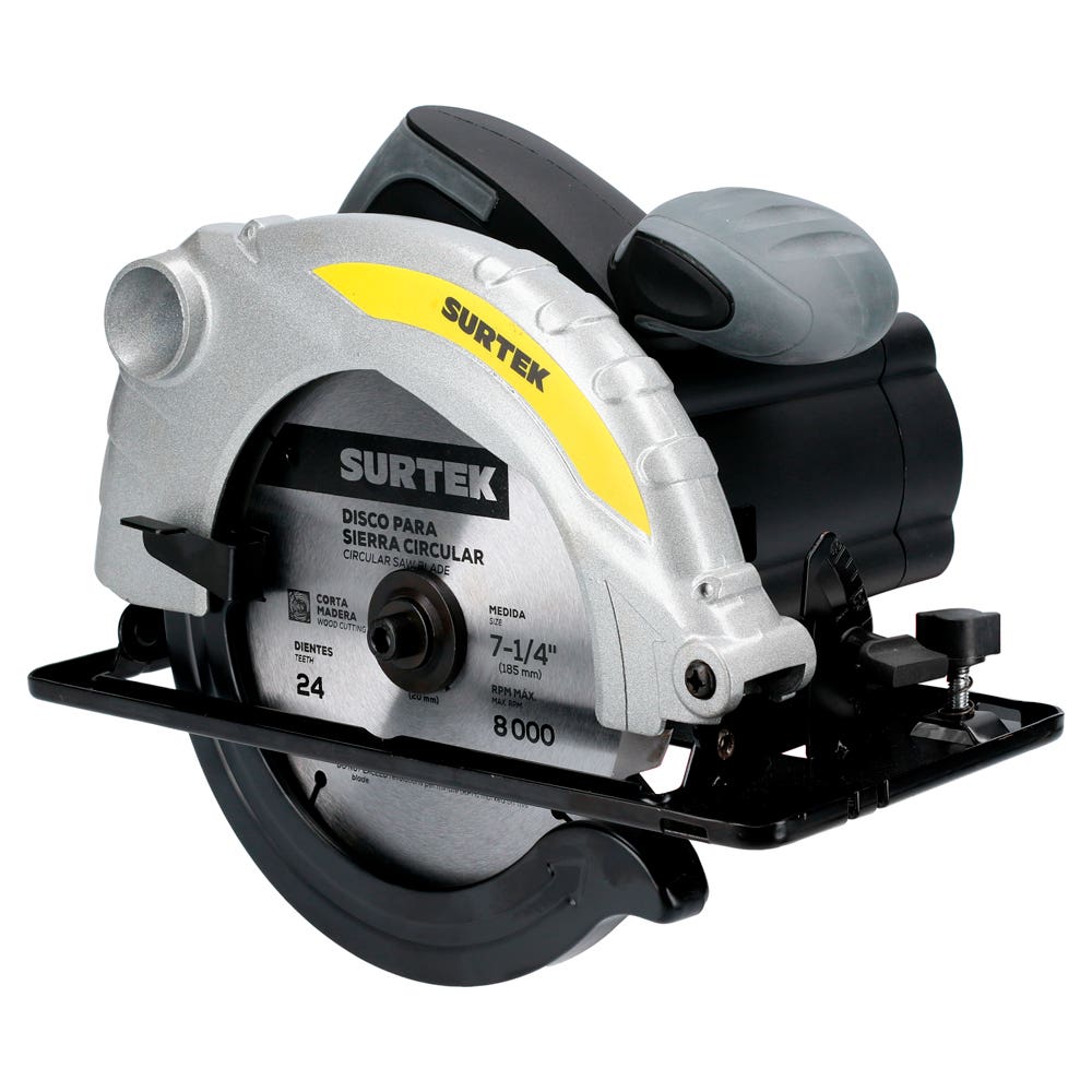 Sierra circular 7-1/4", 1200 W, 120 V, 4500 RPM Surtek