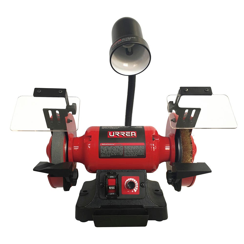 Esmeril de banco con base de acero 6" 1/3 HP 250 W 120 V, 3400 RPM Urrea