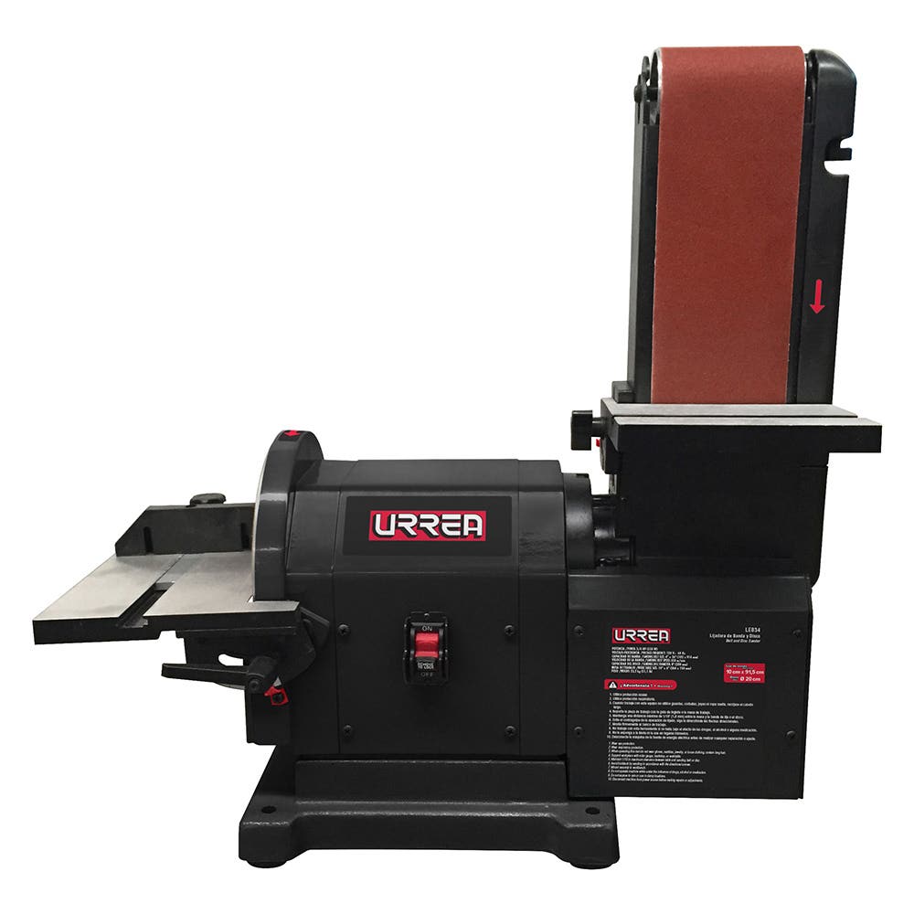 Lijadora de banda y disco estacionaria 4 x 36", 3/4 HP, 550 W Urrea