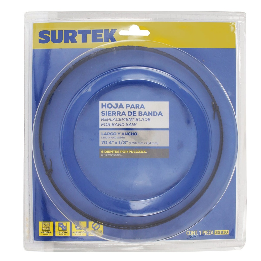 Hoja para sierra de banda 10", 6 dpp Surtek