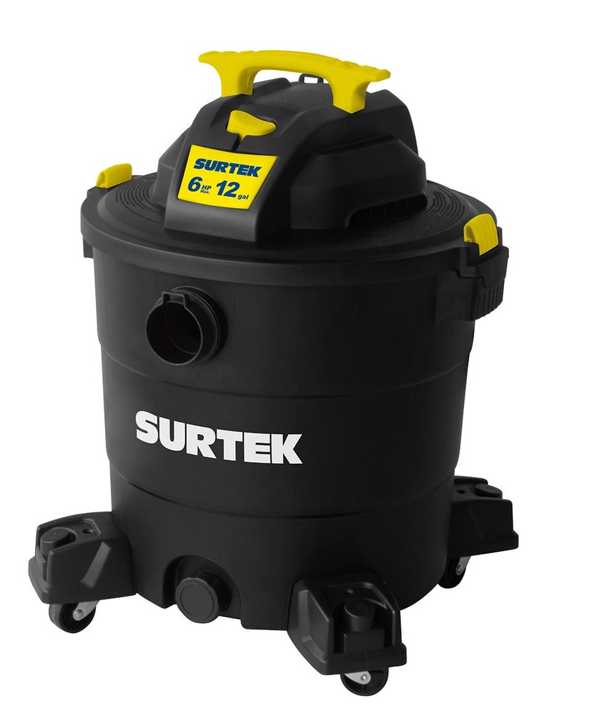 Aspiradora de plástico 12 galones, 6 HP 120 V Surtek