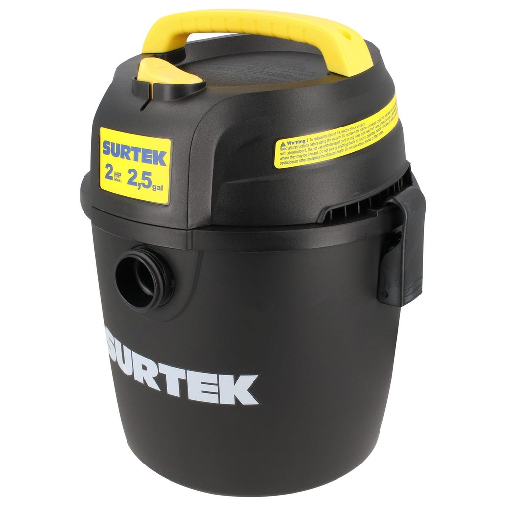 Aspiradora de plástico 2.5 galones, 2 HP 120 V Surtek