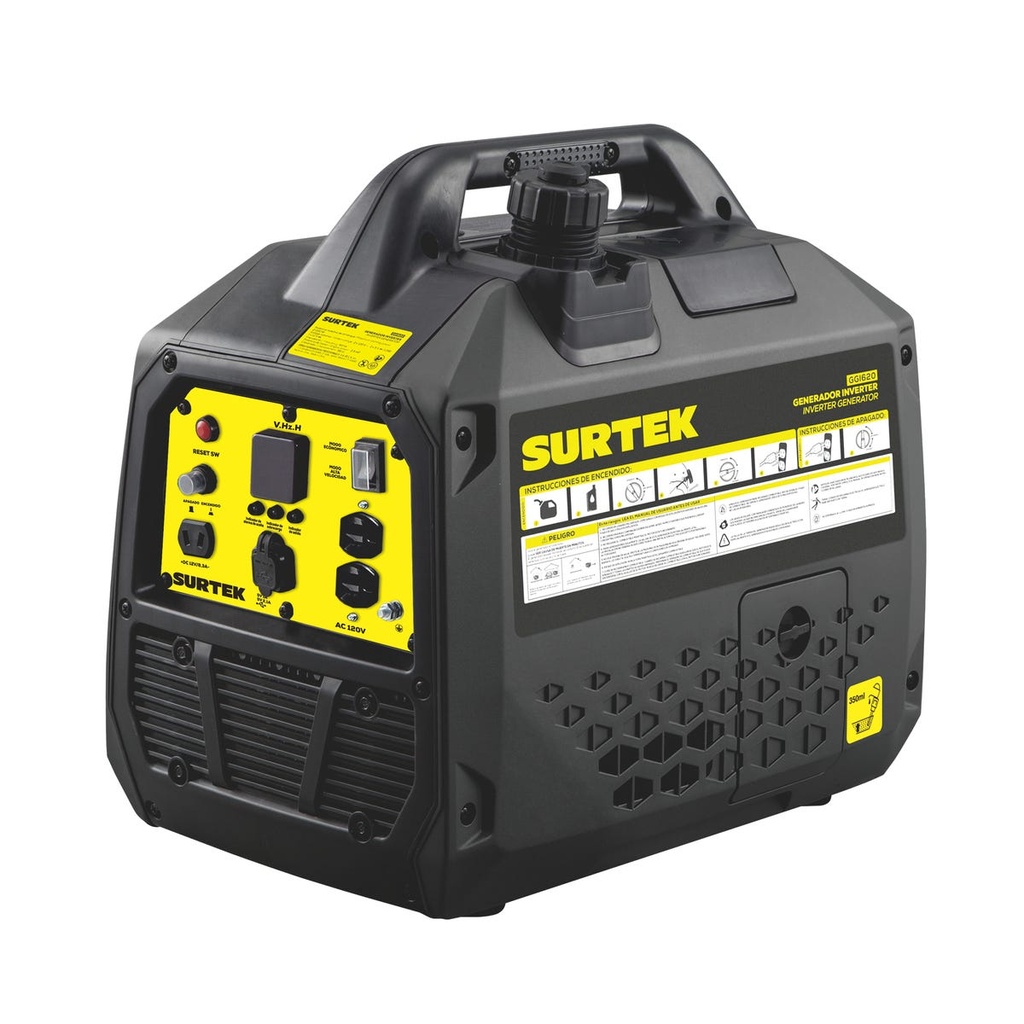 Generador a gasolina inverter 2000 W, 98 cc, voltaje de salida 120 V Surtek