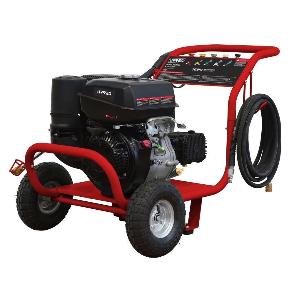 Hidrolavadora a gasolina 9.5 HP, 3600 PSI, 10.3 Lt por minuto Urrea