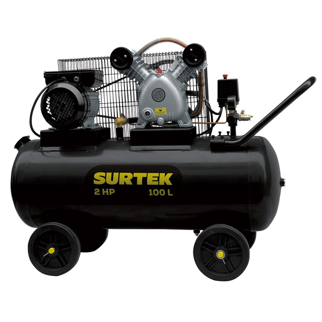 Compresor de aire eléctrico con transmisión de banda 100L, 2HP, 127V Surtek