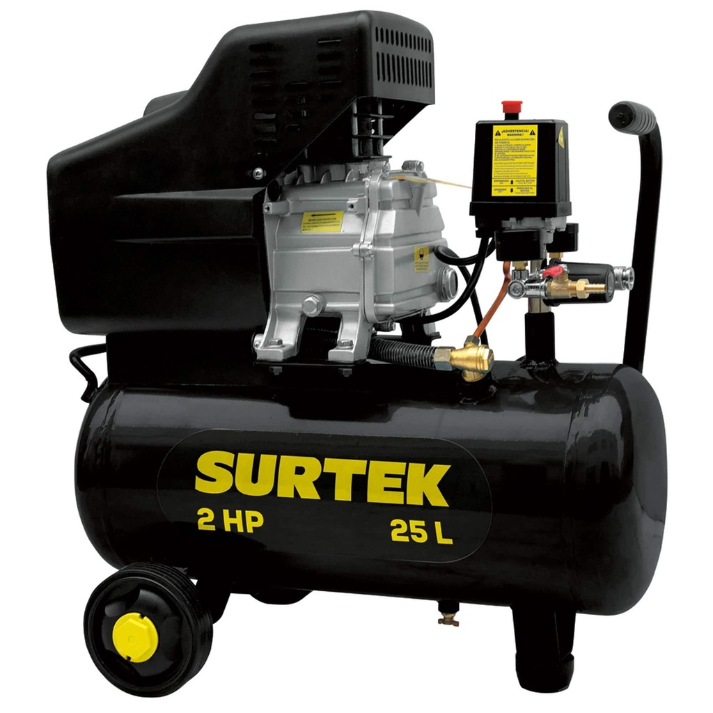 Compresor de aire eléctrico lubricado 25L, 2HP, 127V Surtek