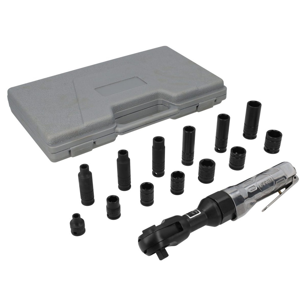 Juego de matraca neumática y dados cuadro de 3/8" en pulgadas , 14 piezas Urrea