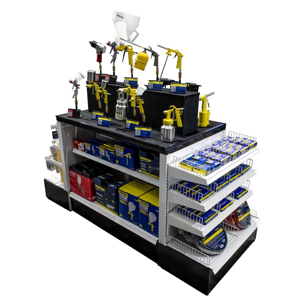 Góndola con herramientas neumáticas y accesorios, 360 piezas Surtek