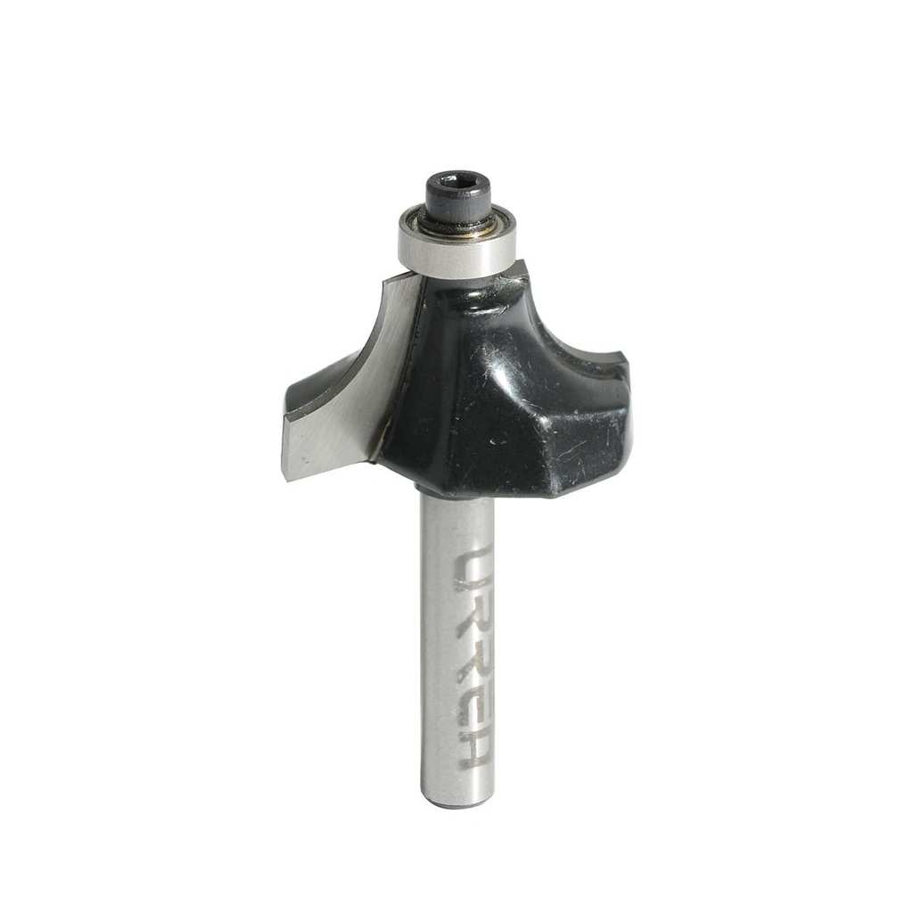 Broca para router de acero redondeadora con balero para moldura 1-1/2" zanco de 1/4" Urrea