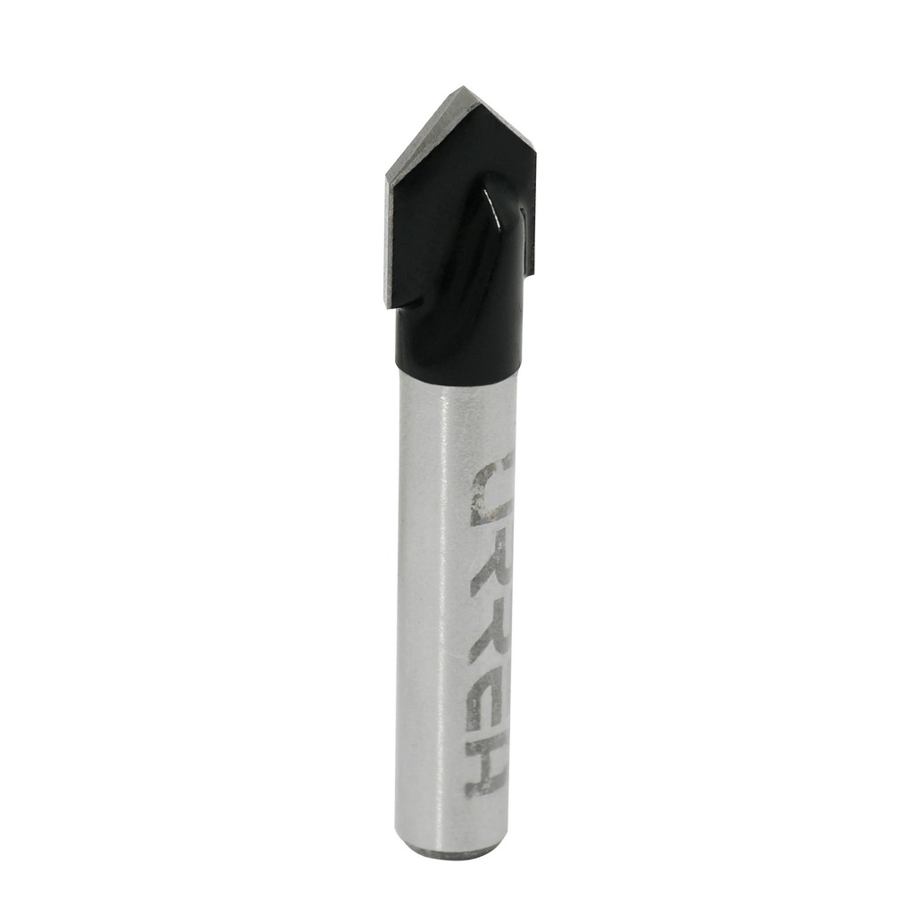 Broca para router de acero corte en "V" 3/8" zanco de 1/4" Urrea