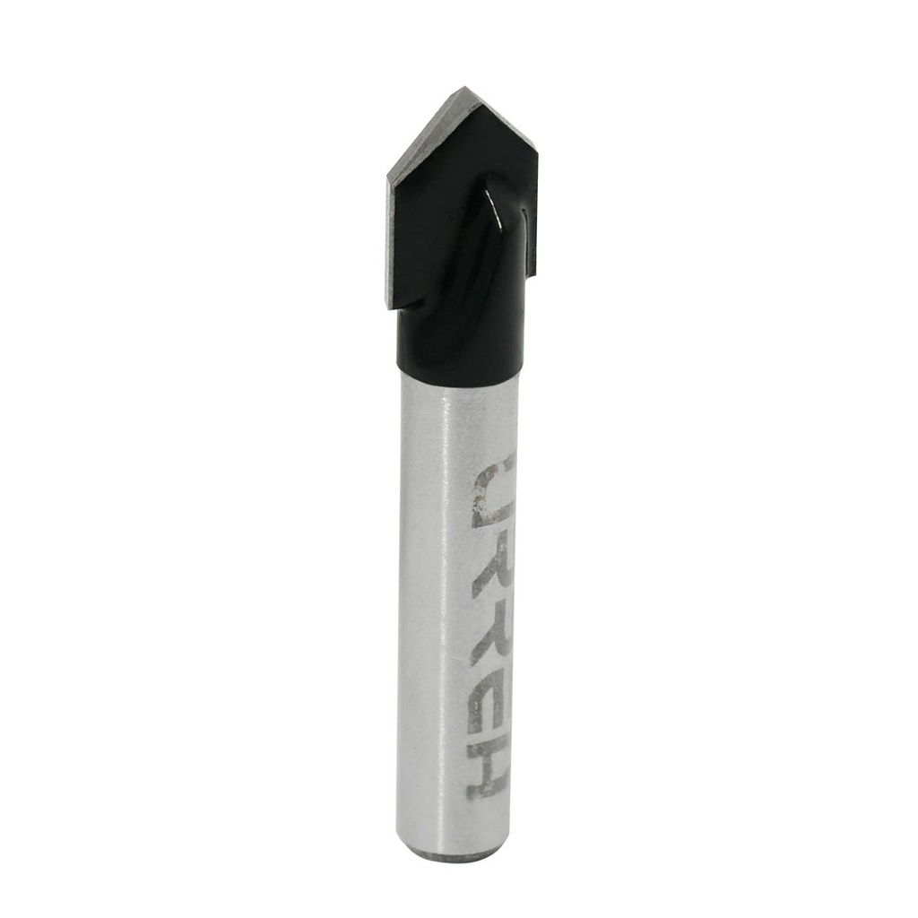 Broca para router de acero corte en "V" 1/2" zanco de 1/4" Urrea