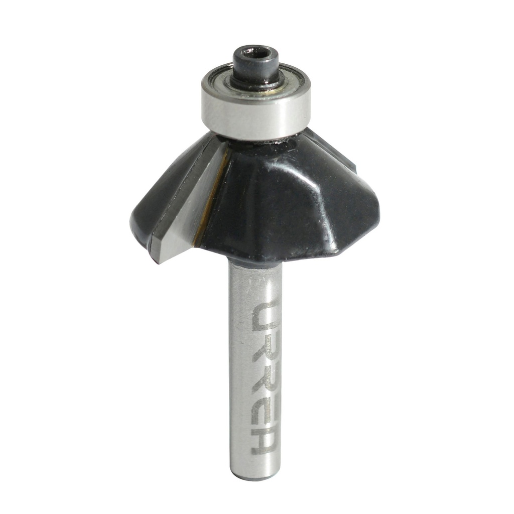 Broca para router de acero chaflán con balero 1-1/4" zanco de 1/4" Urrea