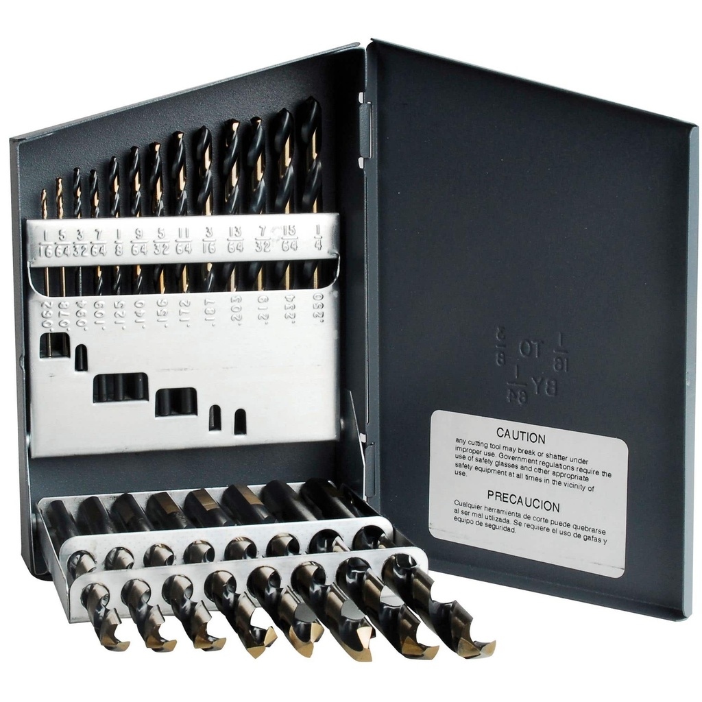 Juego de brocas premium de acero de alta velocidad zanco 3 planos, 21 piezas Urrea