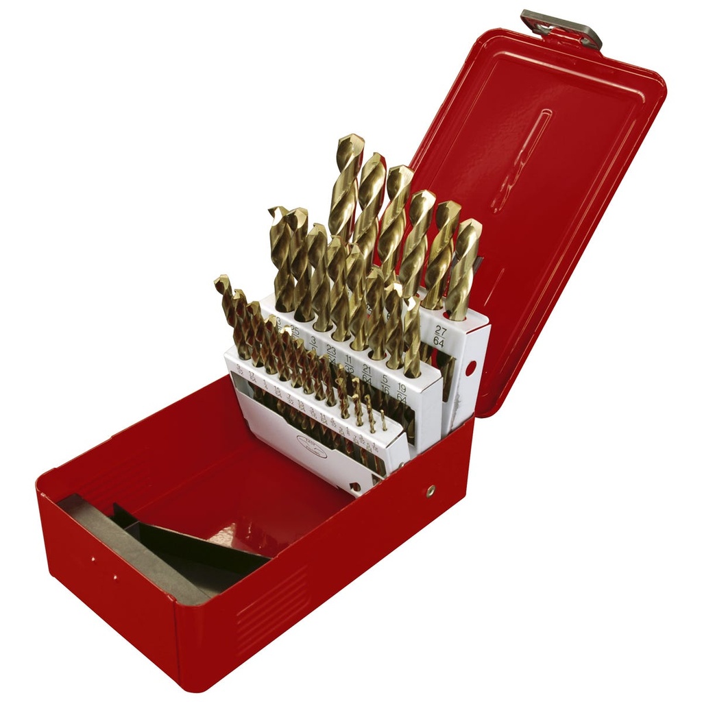 Juego de brocas con cobalto de acero de alta velocidad zanco recto, 29 piezas Urrea