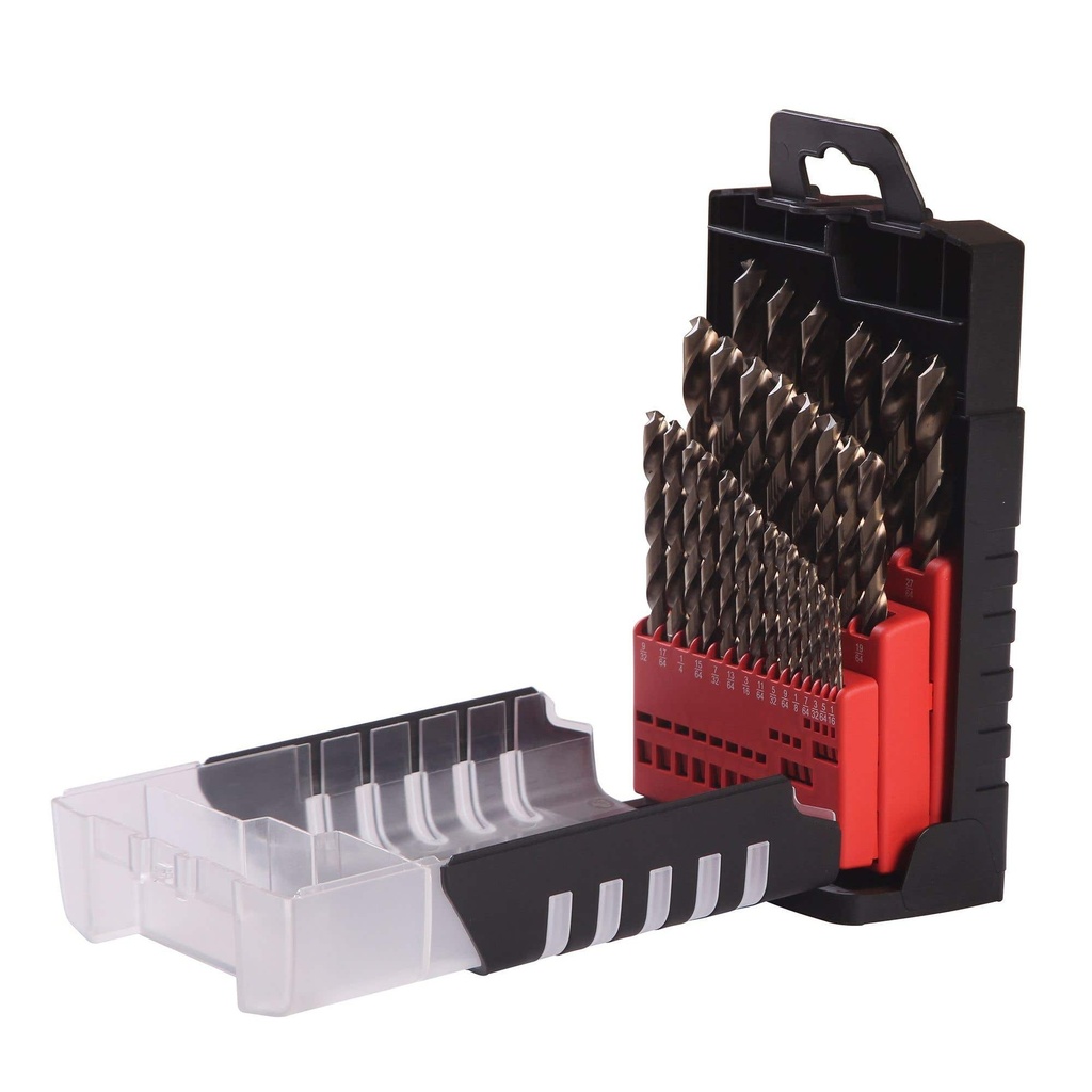 Juego de brocas con cobalto de acero de alta velocidad zanco recto fabricadas en acero, 29 Urrea