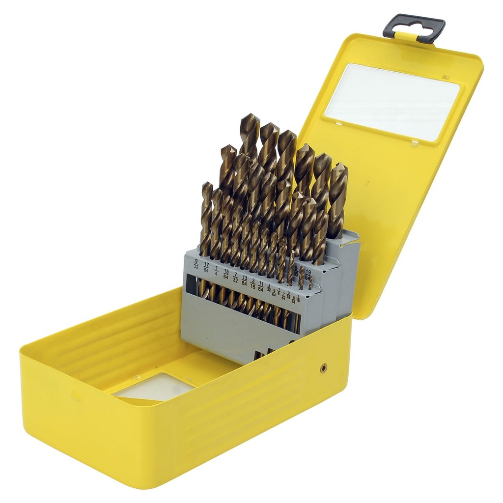 Juego de brocas con cobalto de acero de alta velocidad zanco recto, 29 piezas Surtek