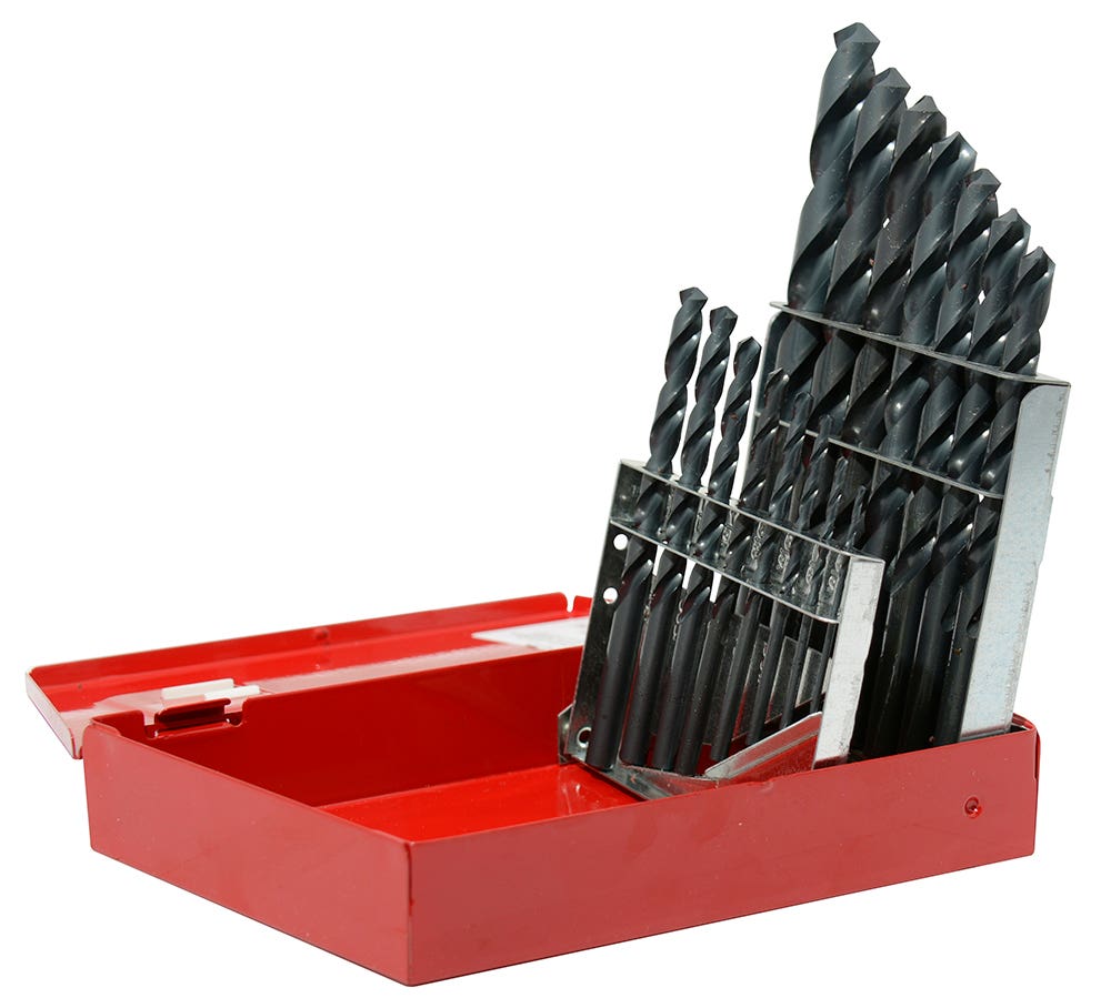 Juego de brocas negras de acero de alta velocidad zanco recto, 15 piezas Urrea