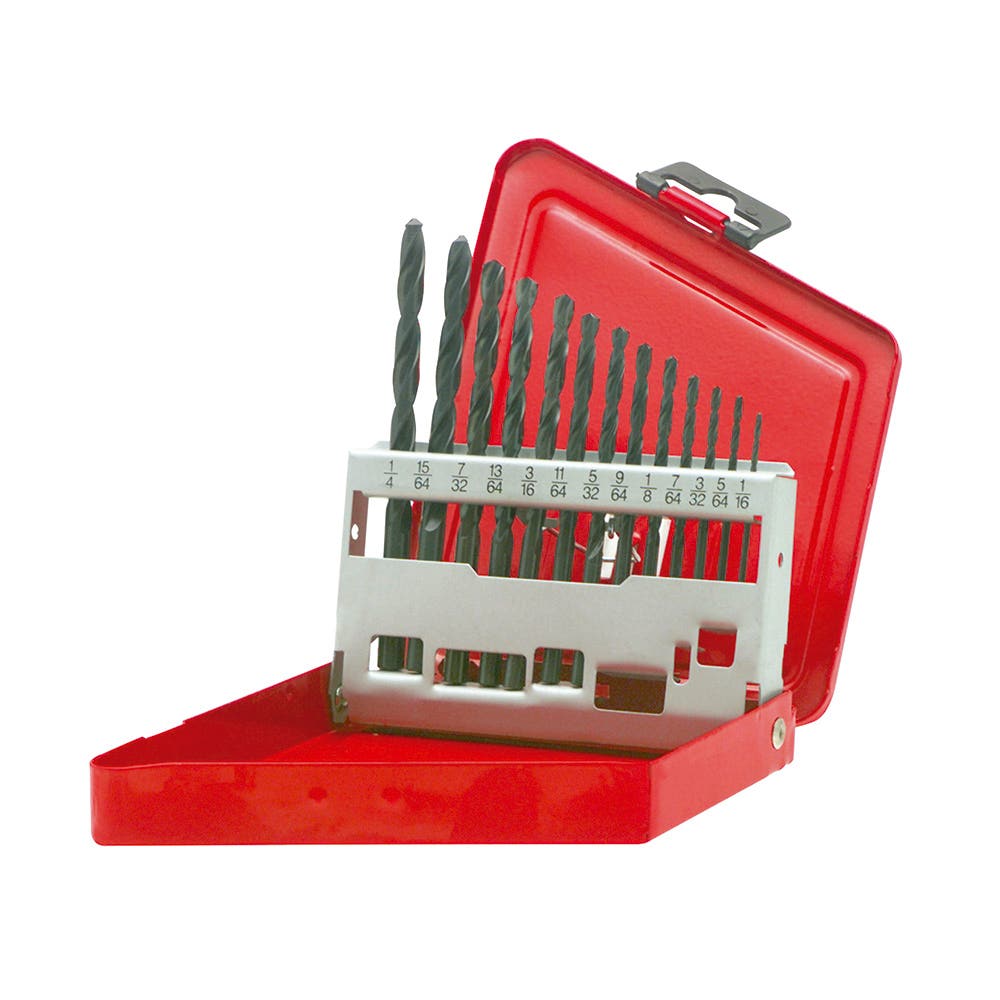 Juego de brocas negras de acero de alta velocidad zanco recto, 13 piezas Urrea