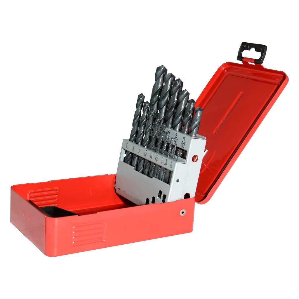 Juego de brocas negras de acero de alta velocidad zanco recto, 15 piezas Urrea