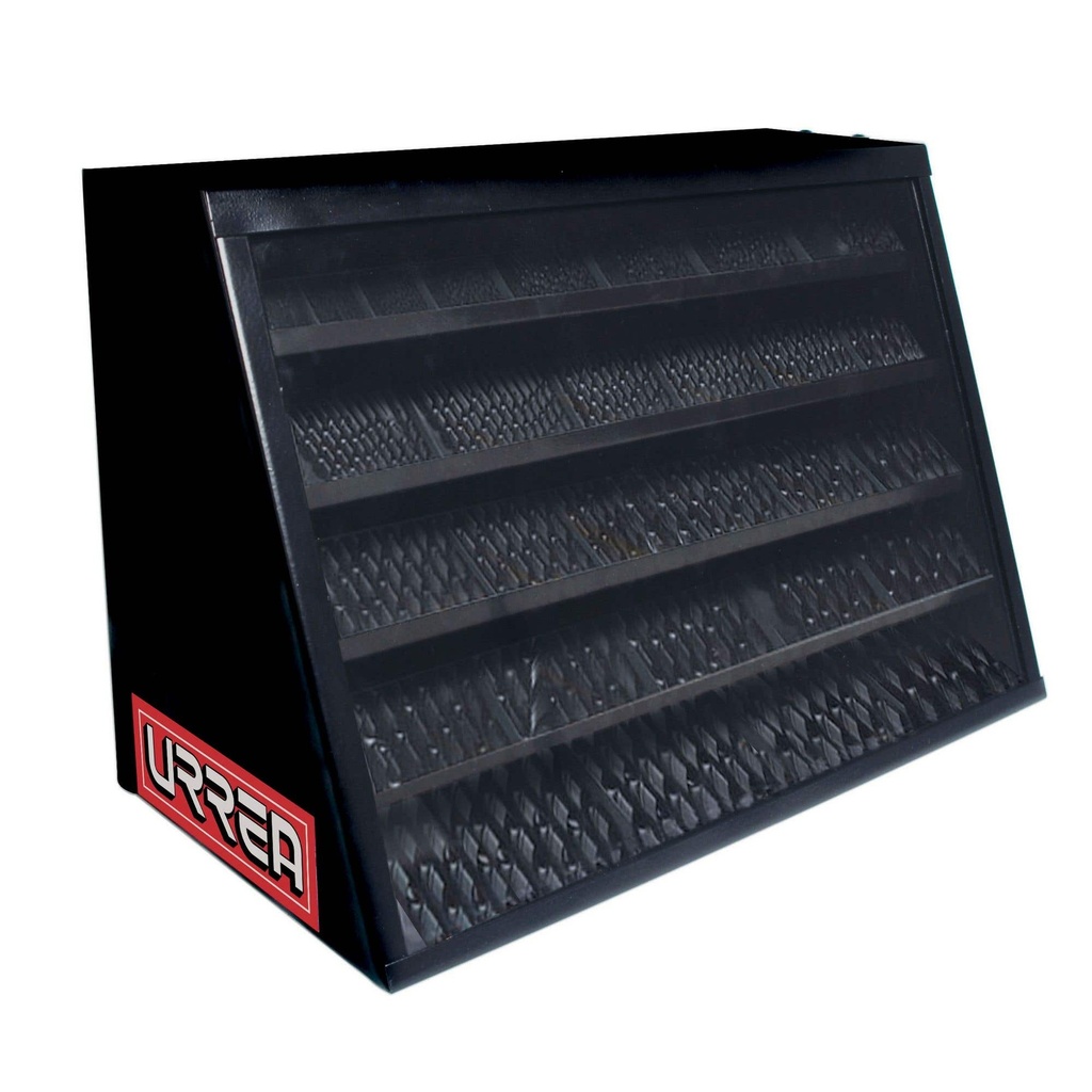 Exhibidor con brocas fraccionales de acero de alta velocidad, 306 piezas Urrea