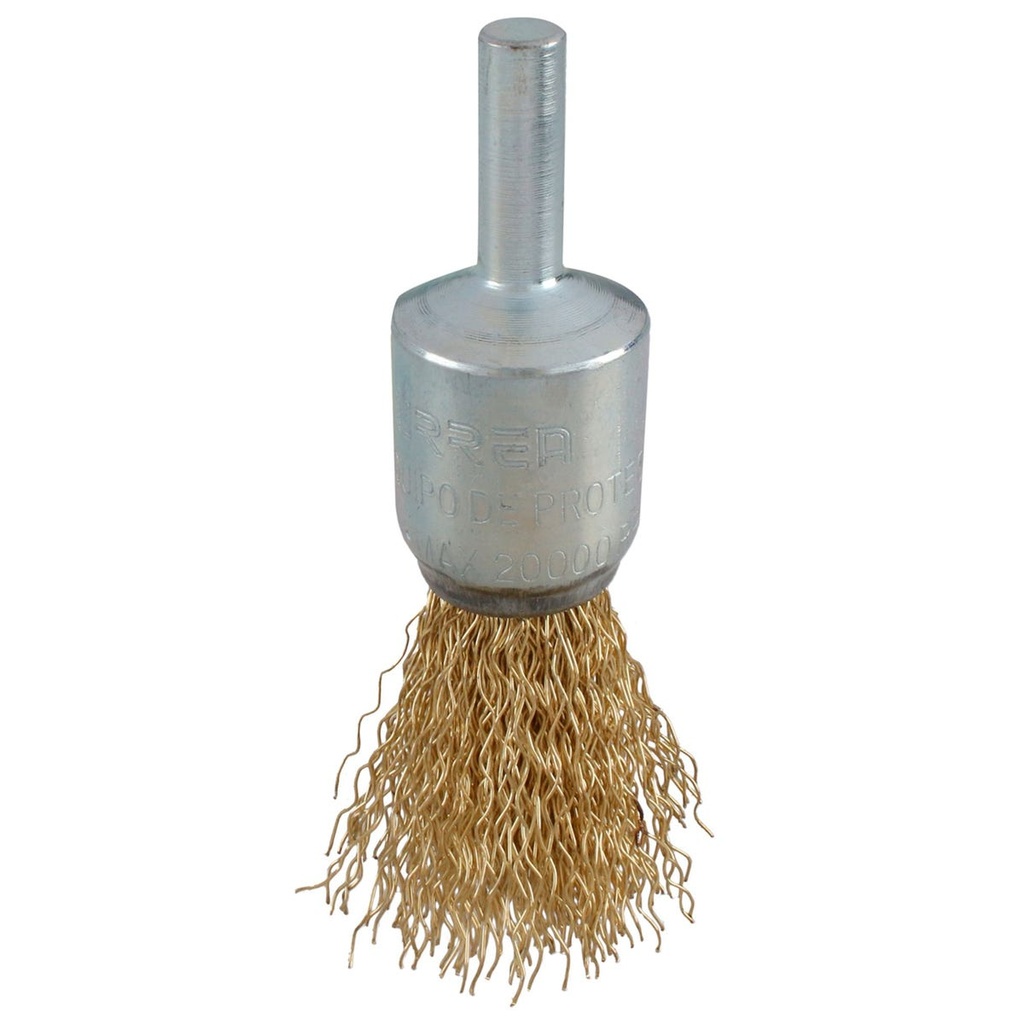 Carda copa ondulada alambre delgado 1-3/4" x 0.30 mm con zanco 1/4" Urrea