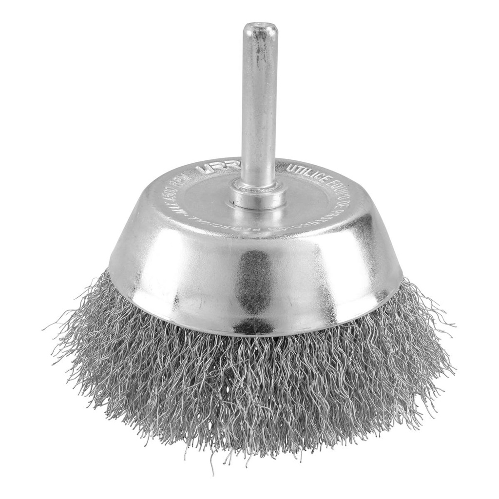 Carda copa ondulada alambre fino 1/2" x 0.20 mm con zanco 1/4" Surtek