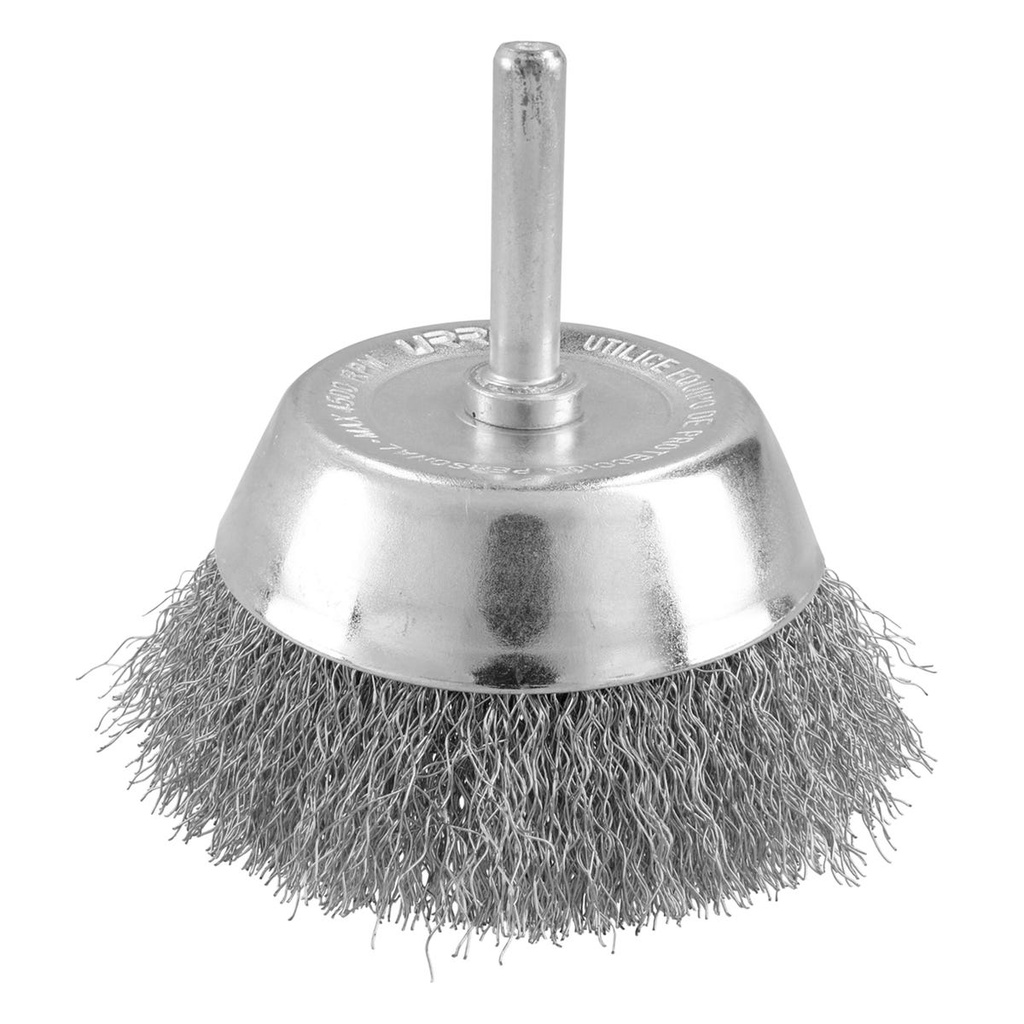 Carda copa ondulada alambre delgado 1/2" x 0.30 mm con zanco 1/4" Surtek