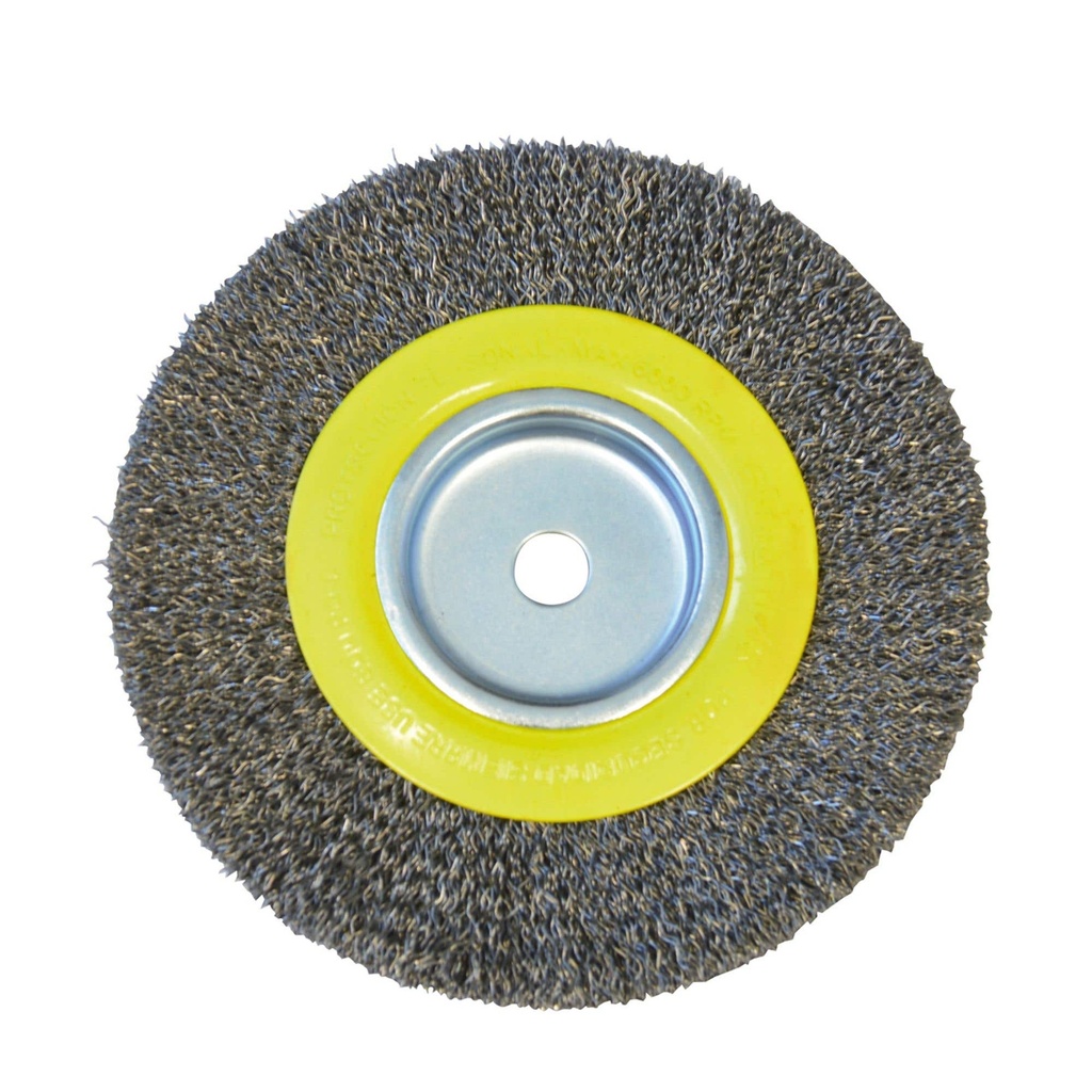 Carda circular ondulada alambre delgado para esmeril 6" x 1-1/8" eje 1/2" Surtek