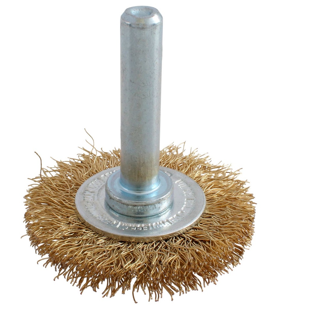 Carda circular ondulada alambre delgado 3" x 0.30 mm con zanco 1/4" Urrea