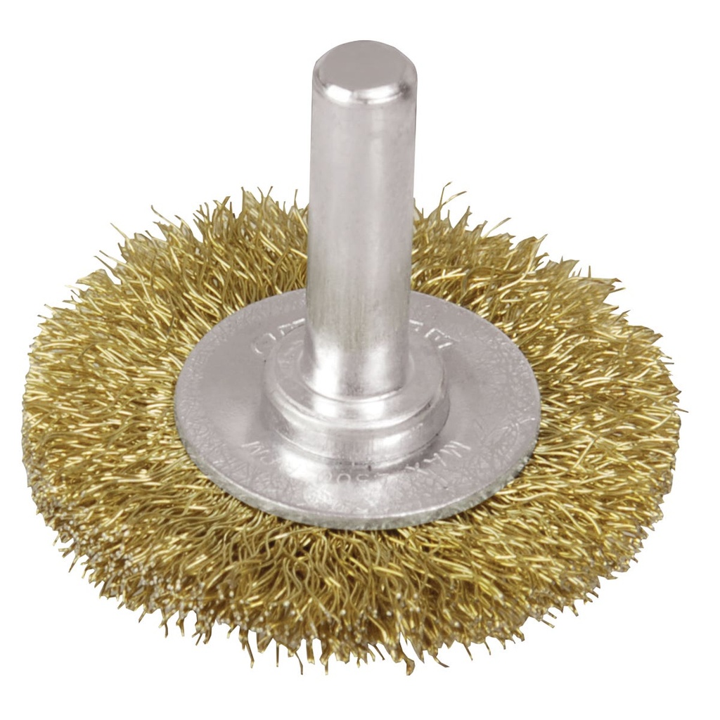 Carda circular ondulada alambre fino 3" x 0.17 mm con zanco 1/4" Surtek