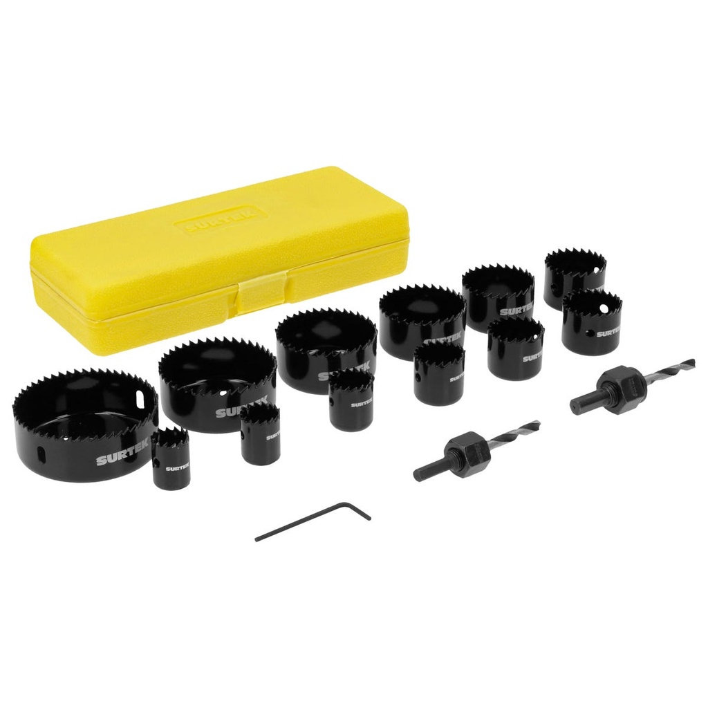 Juego de sierras cortacírculos, 15 piezas Surtek