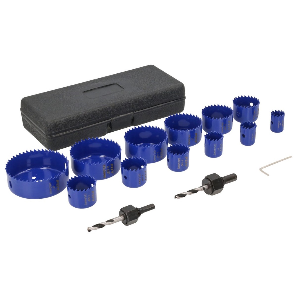 Juego de sierras cortacirculos, 15 piezas Foy