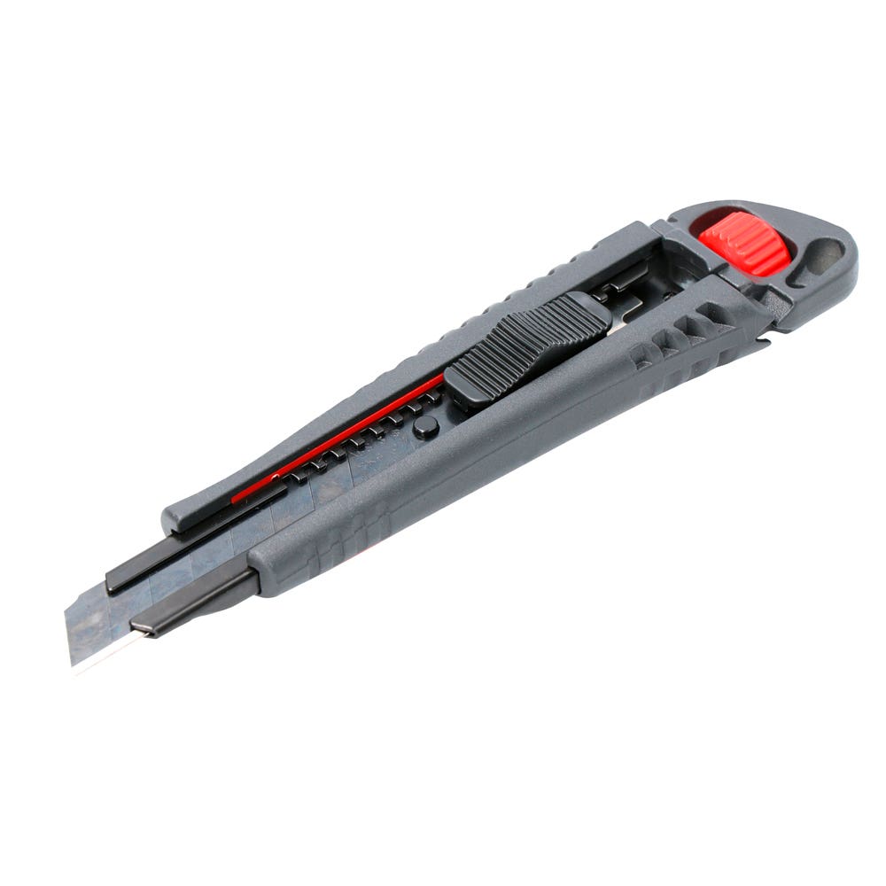 Cutter con cuerpo de acero de 18 mm, con hoja recubierta de PTFE, mango ABS Urrea