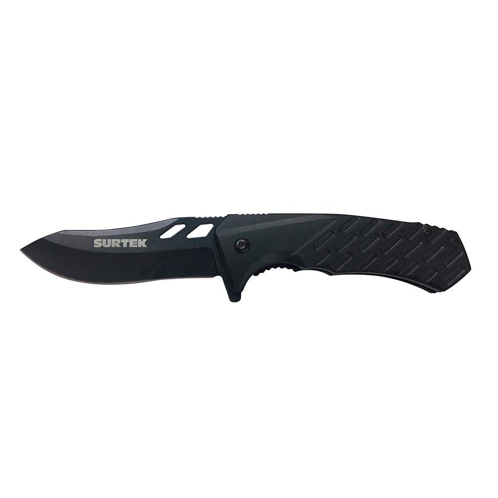 Navaja abatible de acero inoxidable con mango de plástico hoja dentada de, 3-1/4" Surtek