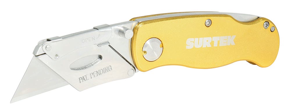 Navaja utilitaria abatible mango metálico, 6" Surtek