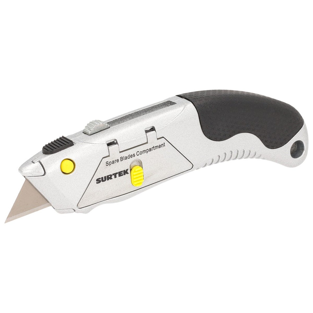 Navaja utilitaria retráctil curva reforzada con grip de 6" Surtek