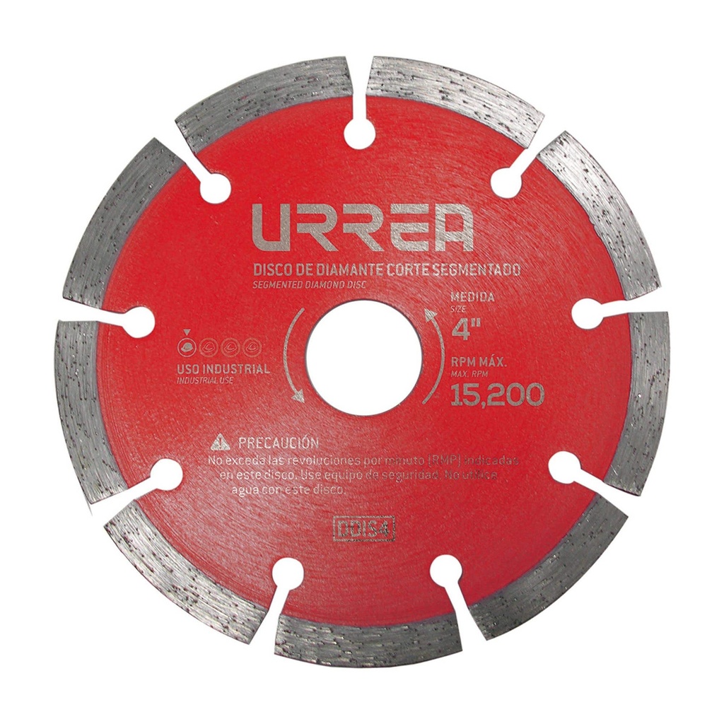 Disco de diamante segmentado, , 4-1/2",13,2000 RPM Urrea