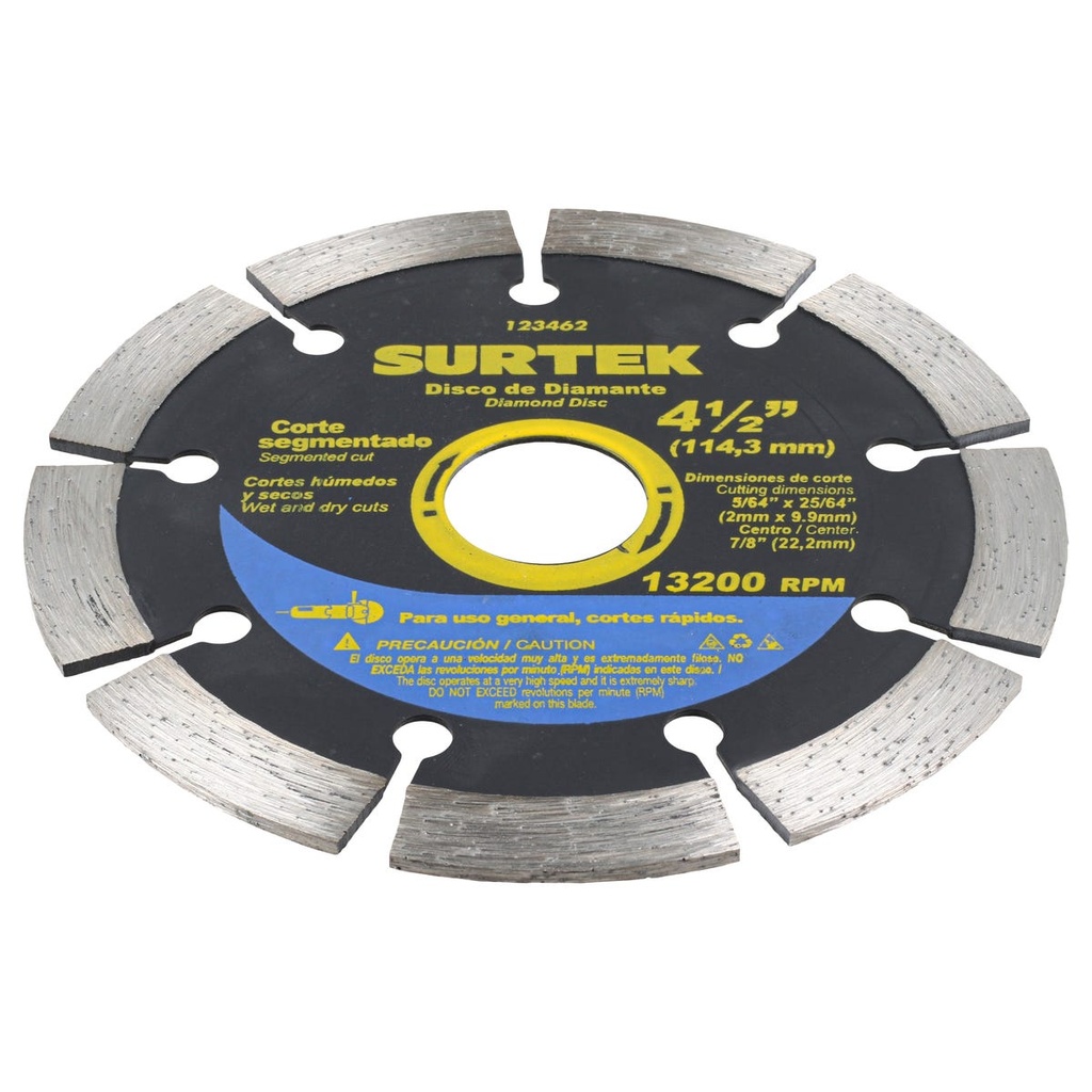 Disco de diamante segmentado, 4-1/2" Surtek