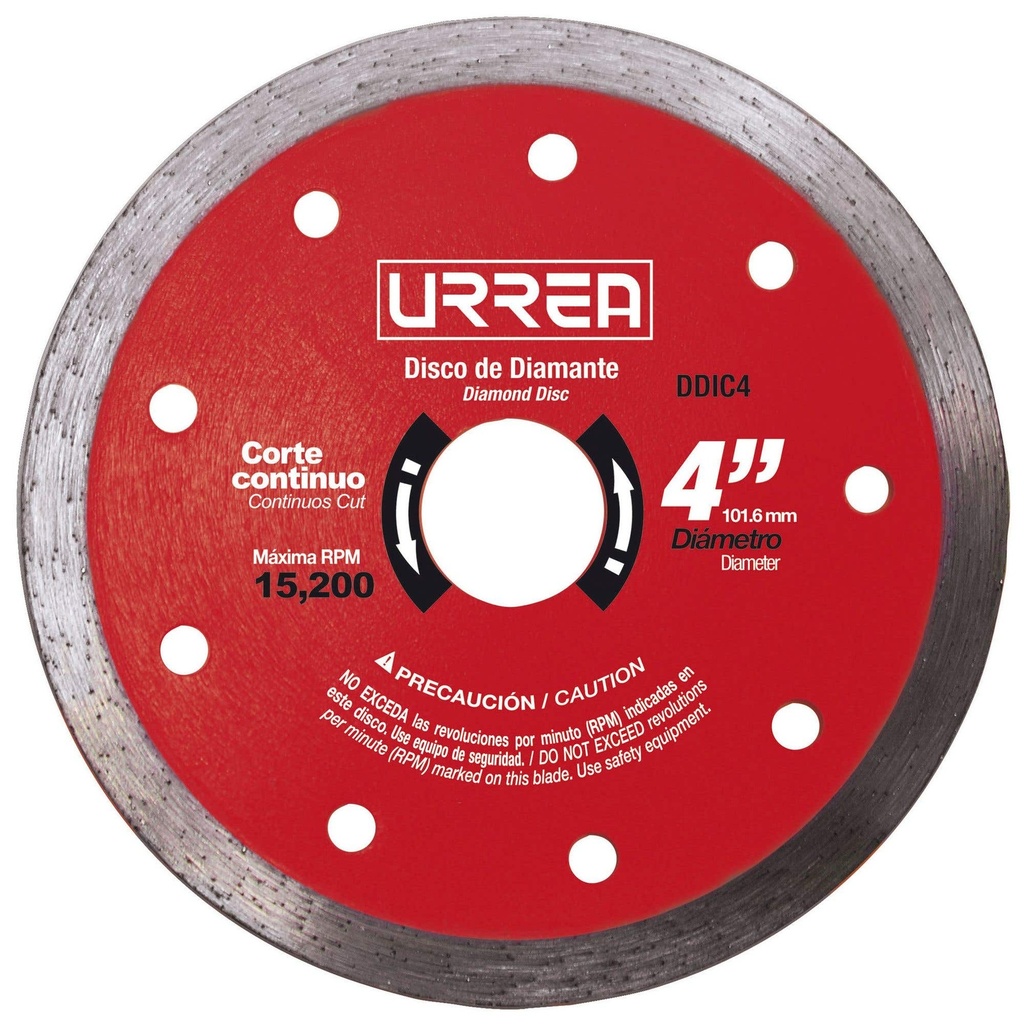 Disco de diamante continuo, 4" Urrea