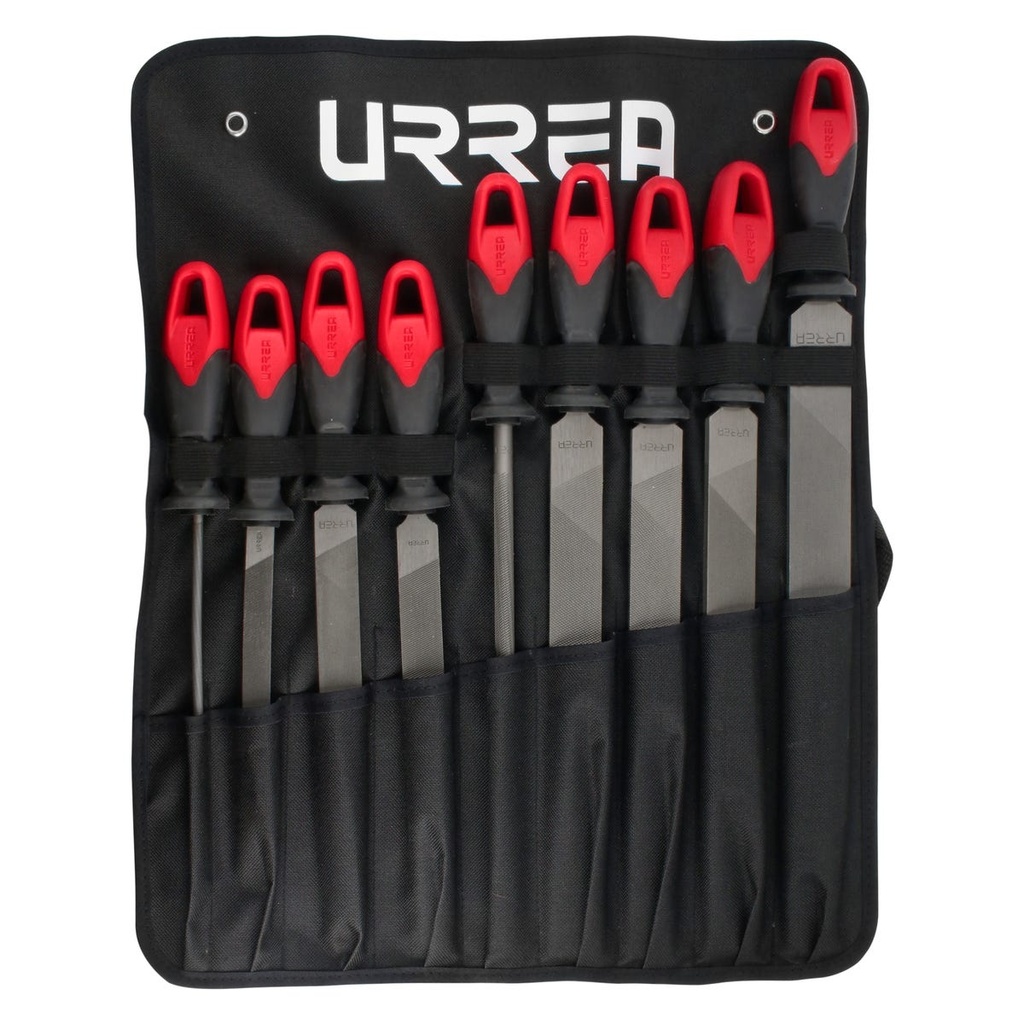 Juego de limas combinadas con mango bimaterial, 9 piezas Urrea