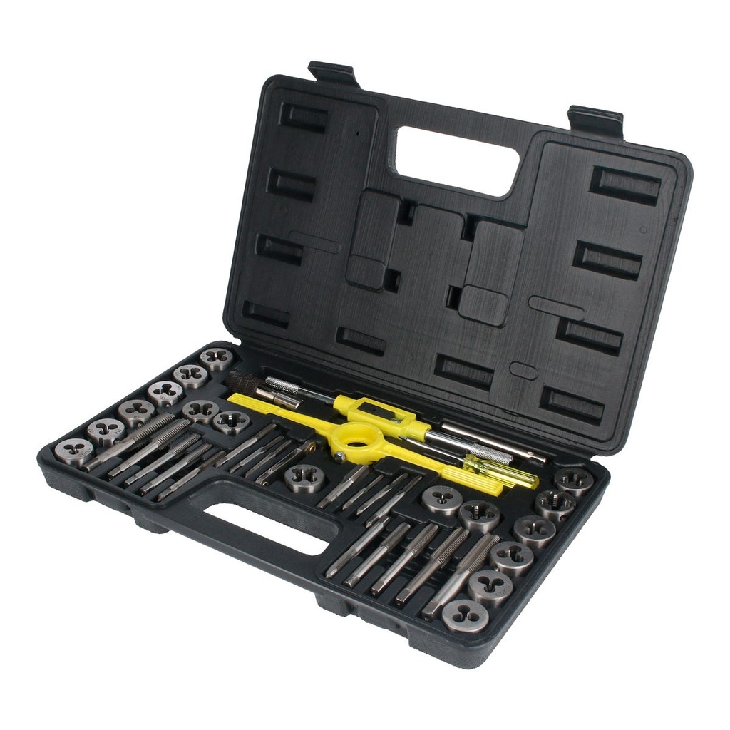 Juego de machuelos y dados de acero de alta velocidad, 40 piezas Surtek