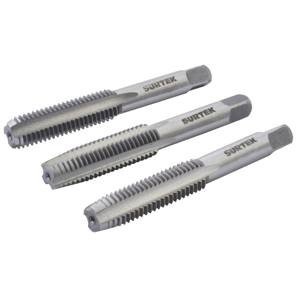 Juego de machuelos de acero al carbón M10 x 1.5, 3 piezas Surtek