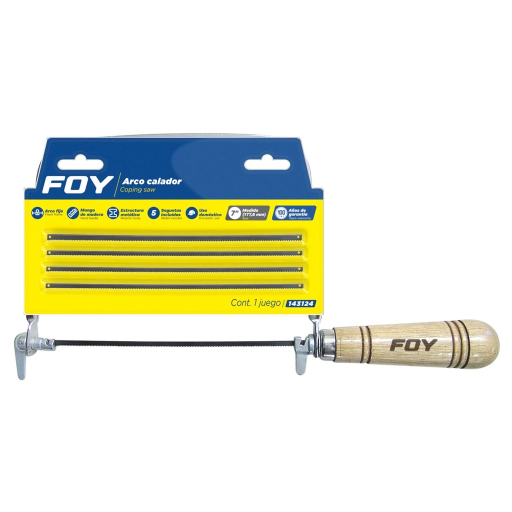 Arco calador con mango de madera 6" Foy