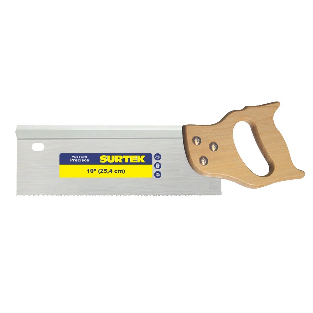 Serrucho de costilla con mango de madera 14" Surtek